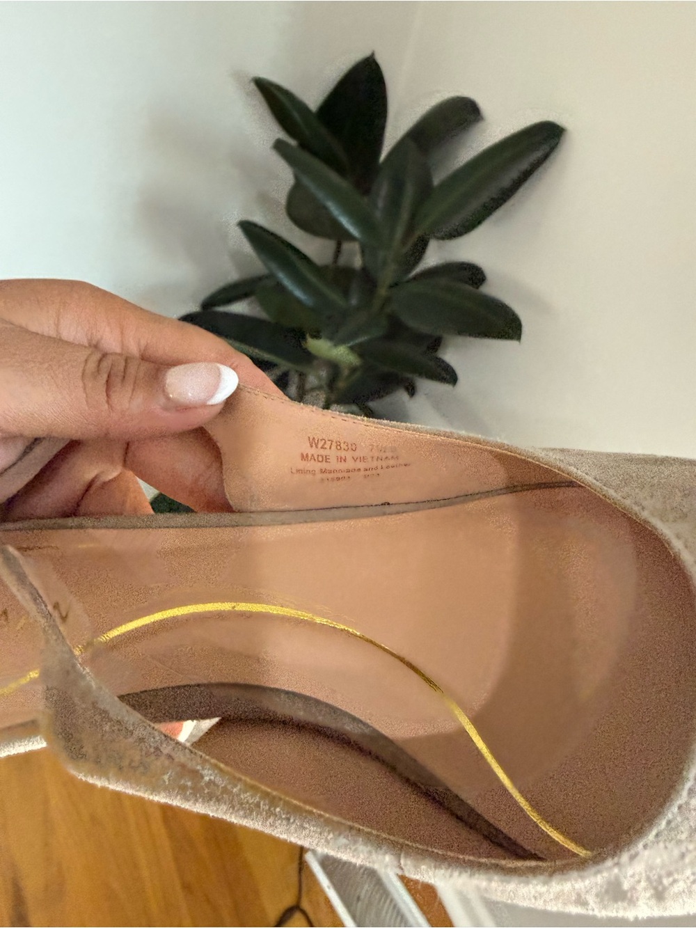 Cole Haan Grand.ØS Taupe Suede Slingback Pointed Toe Kitten Heels 7.5 - Picture 4 of 5
